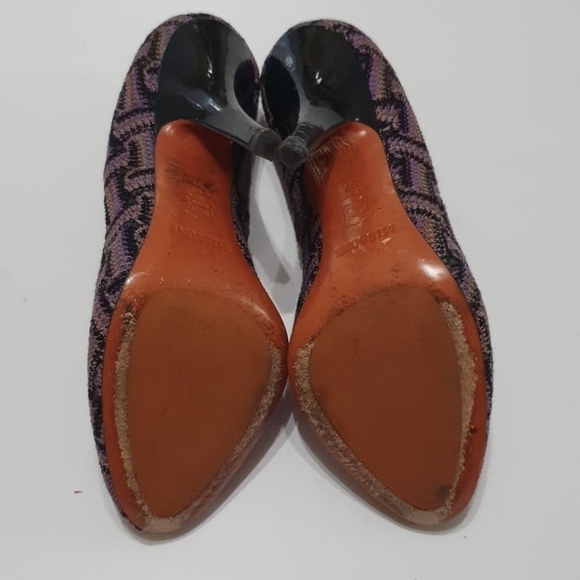 MISSONI Chevron Print Purple Multicolor Pumps - Picture 9 of 9